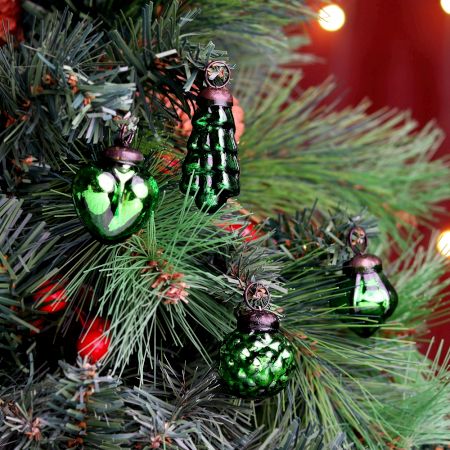 25 Pieces Modern Green Coloured Christmas Ornaments